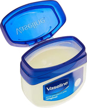 Vaseline Original petroleum jelly jar with open lid showing pale cream inside