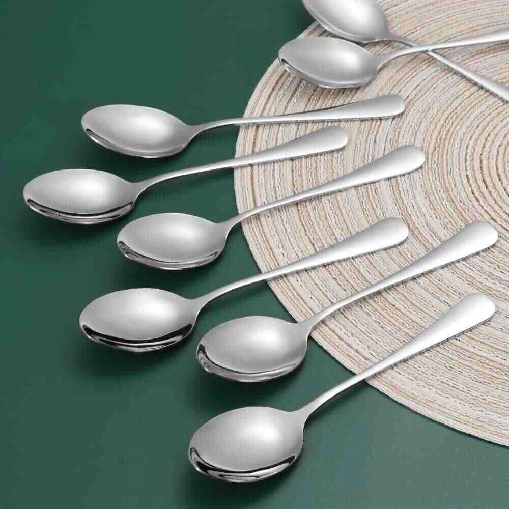 Premium Stainless Steel Dinner Spoon Set for Everyday High-quality stainless steel online in Dubai and UAE at Mumzar.com better value compared to Noon, Amazon.ae, Carrefour, and Dubizzle when you shop for adults and kids at Mumzar.com free delivery in Dubai, Abu Dhabi, Sharjah, Ajman, Umm Al Quwain, Fujairah, and Ras Al Khaimah.