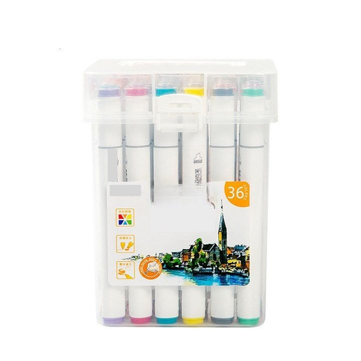 Double-Headed Soft Oily Marker Set – 36 Vibrant Colors