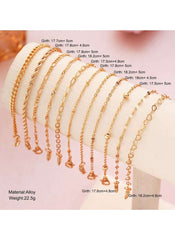 11-Piece Gold-Tone Chain Bracelet Set – Elegant & Adjustable Fashion Jewelry