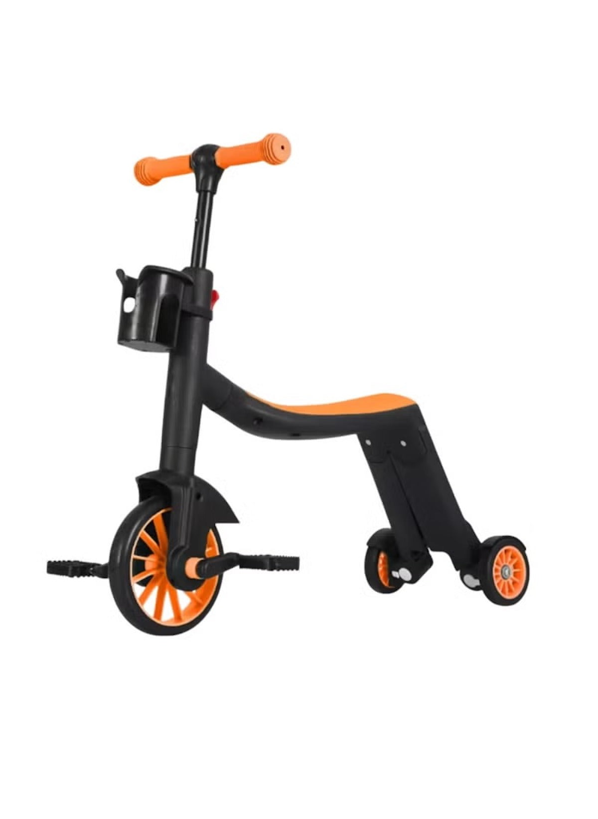 3-In-1 Convertible Tricycle, Balance Bike & Kick Scooter for Kids – Orange