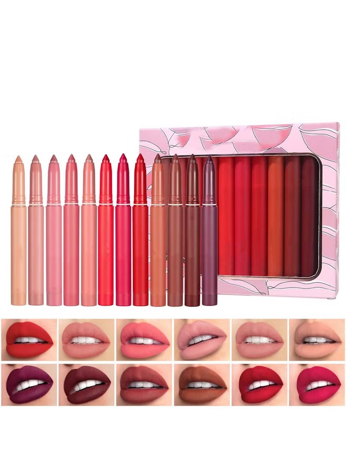 Rotating Waterproof Lip Liner – Long-Lasting Nude Lipstick Pen
