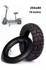 Original High-Quality 10-Inch Off-Road Outer Tire with Tube for Electric Scooters – 255x80 Inflatable All-Terrain Replacement Tire with Tube