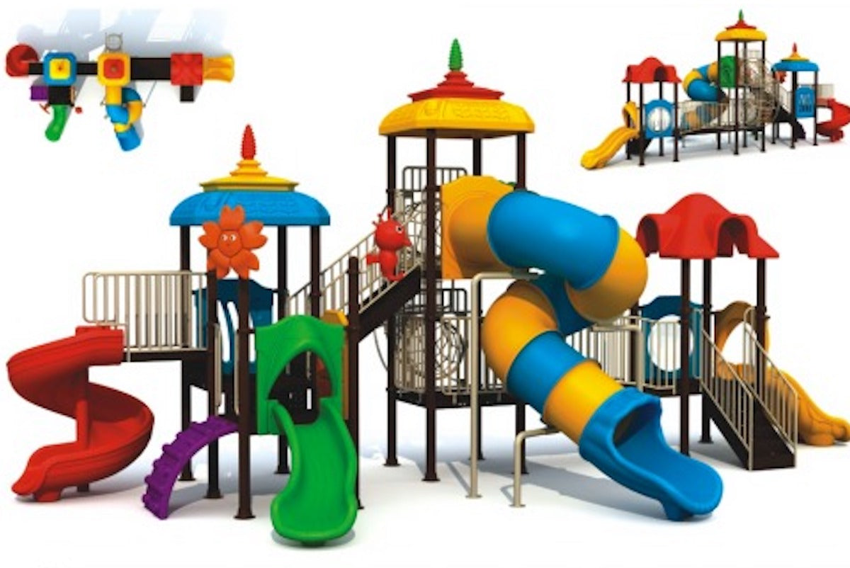 Mega Outdoor Playground Set with Multi-Level Slides & Tunnels