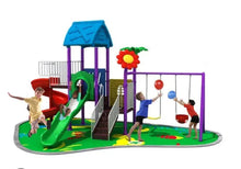 Kids outdoor playground set with slide and swing frames