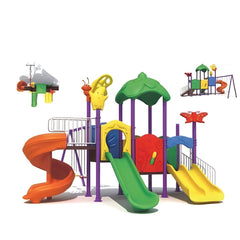 Children’s Outdoor Playground Set with Spiral & Double Slides