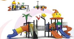 Outdoor Playground Set with Multiple Slides, Tunnels & Swings – 630×415×420 cm