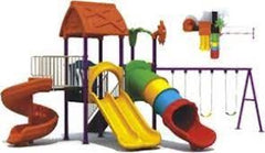 Kids Outdoor Playground with Spiral & Tunnel Slide