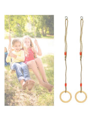 Wooden Gymnastics Rings – Adjustable Hanging Training Rings for Kids & Adults