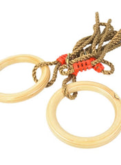 Wooden Gymnastics Rings – Adjustable Hanging Training Rings for Kids & Adults