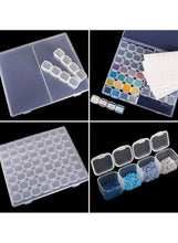 Transparent plastic storage organizer with 56 grid compartments and removable divider