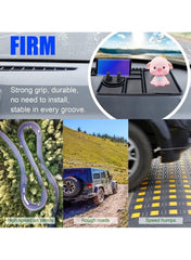 Silicone Anti-Skid Mat for Car Dashboard – Black Leopard Pattern