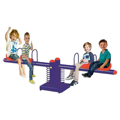 Double Springs Happy Metal 4-Seater See Saw – Blue (300×45×85 cm)