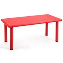 Red rectangular kids activity table with four legs