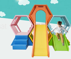 Indoor Soft Play Slide Bee Hive Climbing Equipment – Honeycomb Activity Game Playground (360235160 CM)