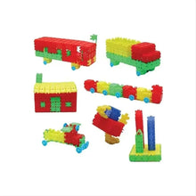 Colorful pagoda building block set, assembled structures with wheels and panels
