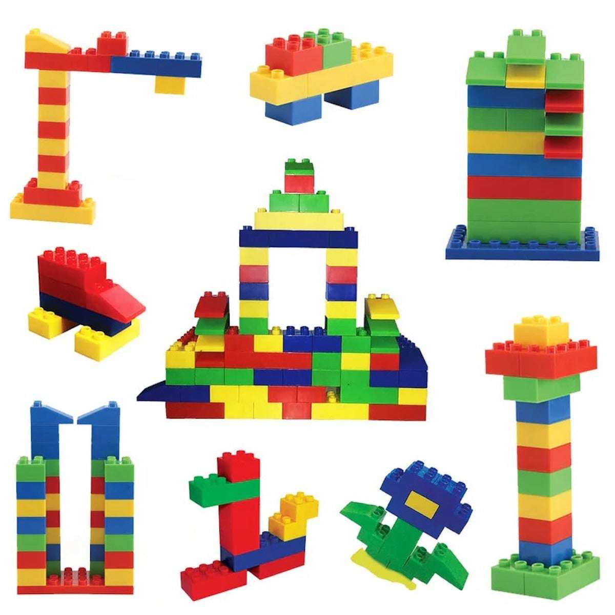 Block Plastic Play Puzzle for Kids – Colorful Educational Building Set (500g Bag)