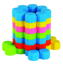 Colorful pagoda building block set, round stacked dome with interlocking blocks