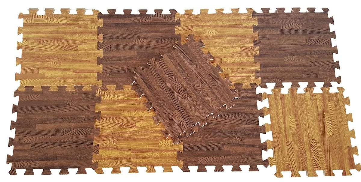 Practical Wood Grain Foam Floor Mat – Interlocking Soft Tiles for Playroom & Home Décor (32×32 CM)