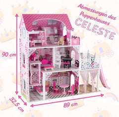 Princess Dollhouse Playset with Furniture & Slide