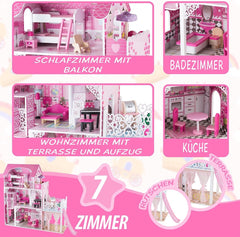 Princess Dollhouse Playset with Furniture & Slide
