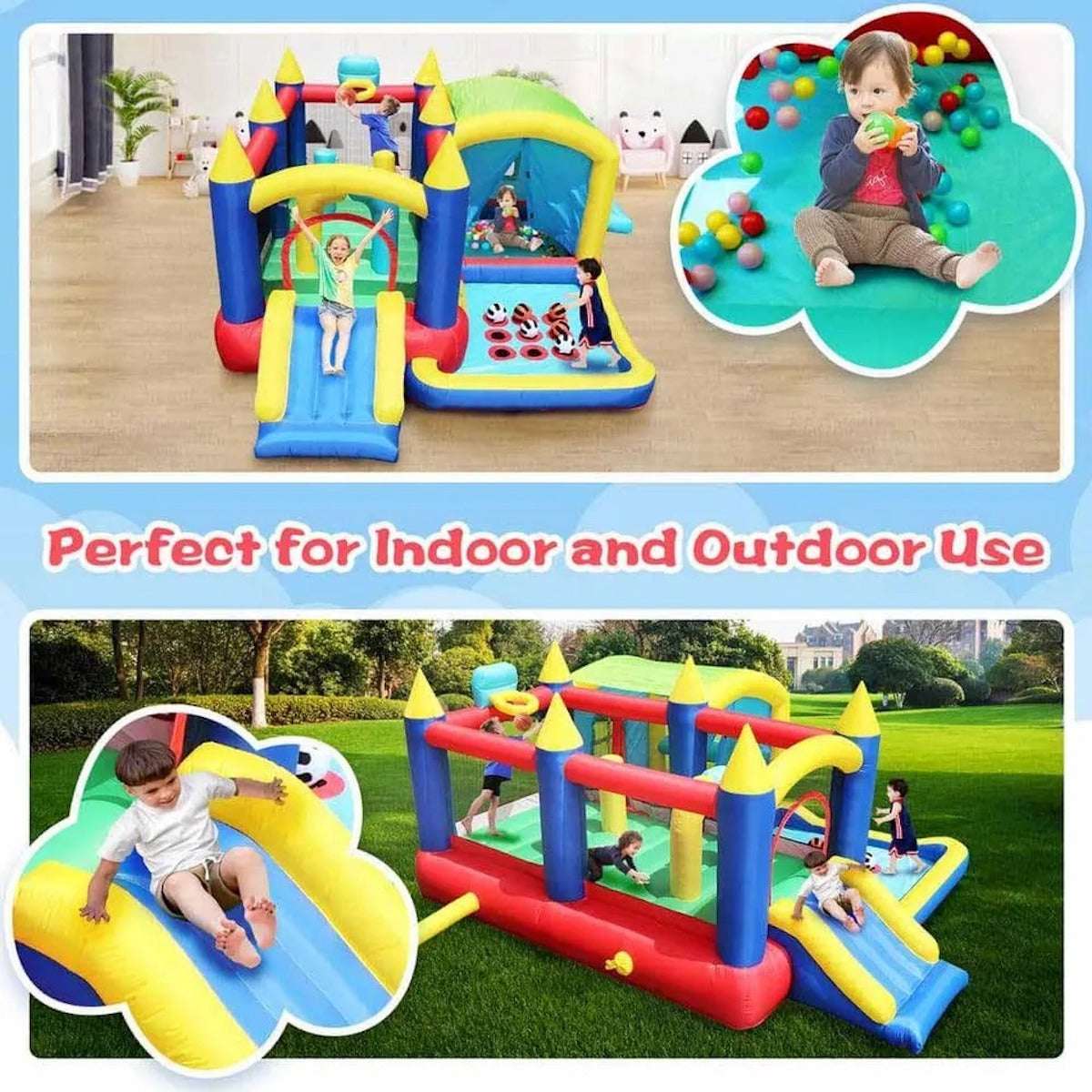 Castle-Themed Inflatable Playhouse Set