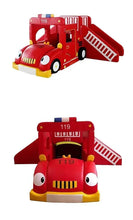 Red fire truck kids indoor soft playset with attached slide and ladder