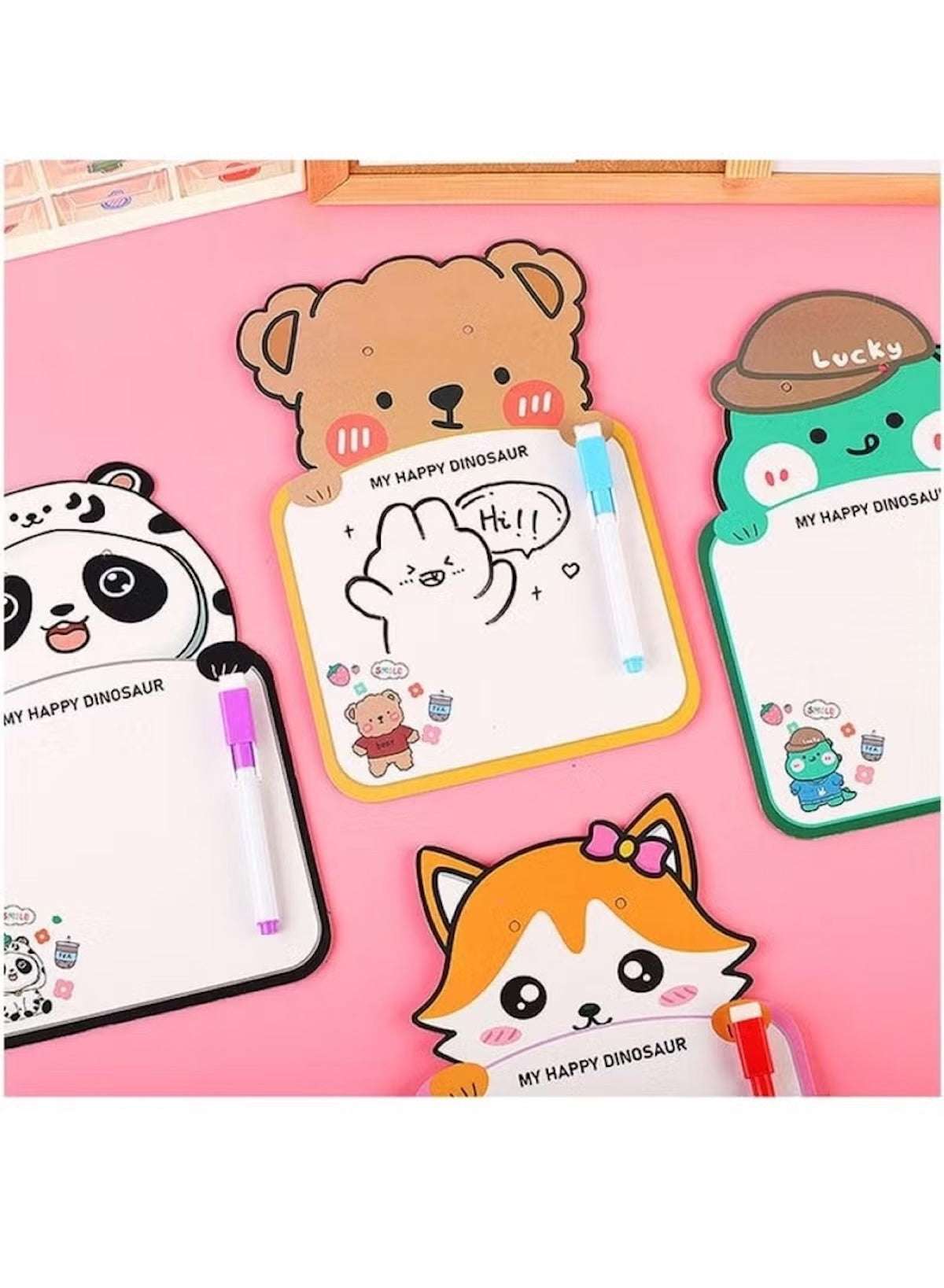 1 Pcs Assorted Design Animal-Themed Whiteboards – Cute & Compact