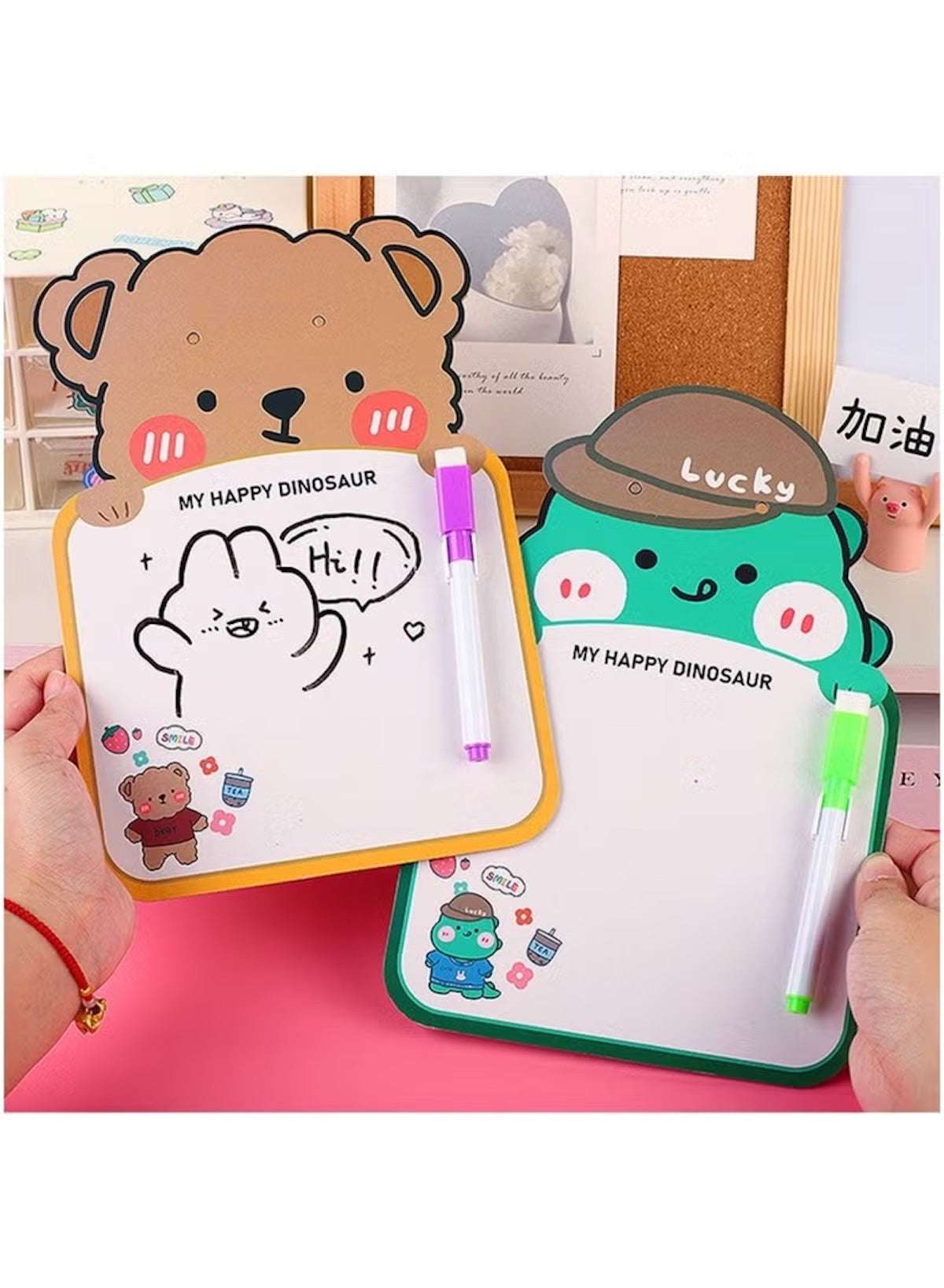 1 Pcs Assorted Design Animal-Themed Whiteboards – Cute & Compact