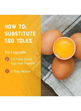 How to substitute dried egg yolks with whole eggs, showing egg yolk powder amounts
