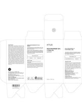 Face serum carton back panels with ingredient and directions layout