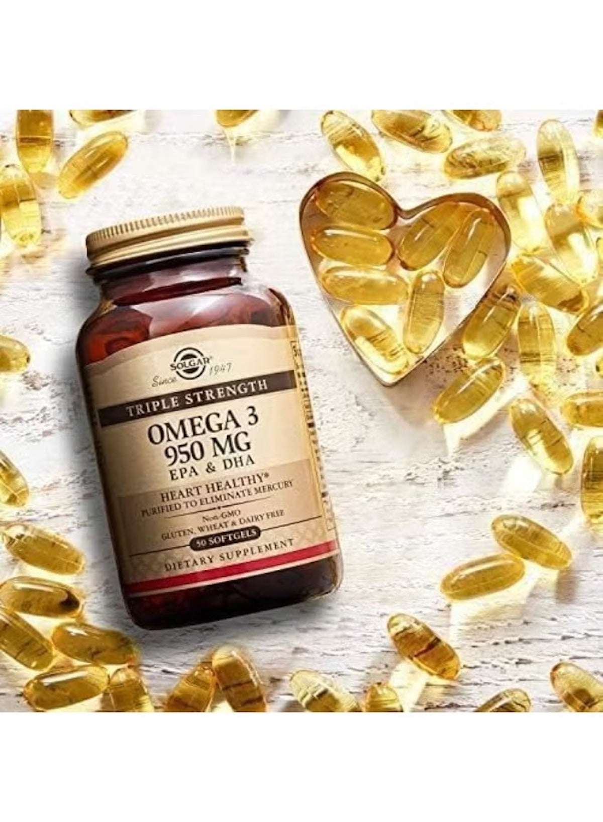 Triple Strength Omega 3 Dietary Supplement 950mg | 100 Softgels