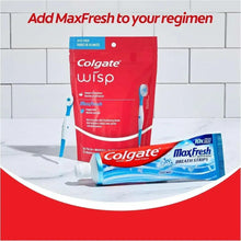 Colgate Wisp disposable mini toothbrush and peppermint strips, add to regimen