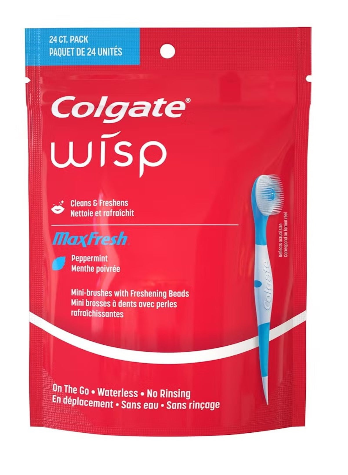 Disposable Mini Toothbrush Peppermint – 24 Count