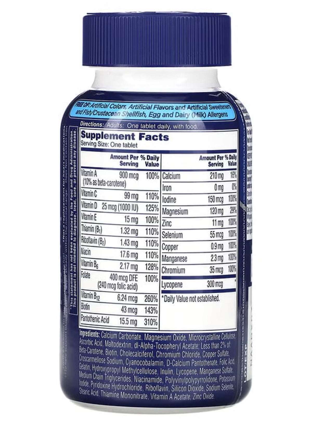 Multivitamin and Multimineral Supplement for Men – 200 Tablets