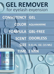 Stacy Lash Gel Remover for Eyelash Extension Glue – 15 ml (0.51 fl.oz) | Fast Adhesive Dissolution | GBL-Free | Aquamarine Color | Professional Salon Use Only