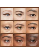 Models wearing dark brown kohl eyeliner on the upper eyelid