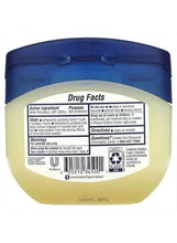 Vaseline petroleum jelly jar with Drug Facts label on back side