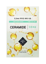 Ceramide air mask sheet with 0.2mm layer, in package showing water droplet graphics