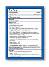 Drug Facts label for 10% benzoyl peroxide acne treatment bar