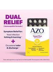 AZO Yeast Plus Dual Relief Tablets, 60 Count – Yeast Infection & Vaginal Symptom Relief