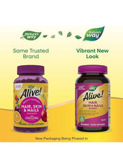 Alive Hair, Skin & Nails Gummies, Strawberry Flavor – 60 Gummies