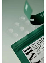 Acne spot patch sachet corner with circular patch icons
