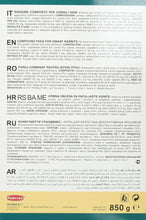 Rabbit food directions panel with EN, RU, and RO ingredient and feeding text