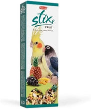 Parrot treat sticks package, Stix Fruit with parrot and fruit graphics
