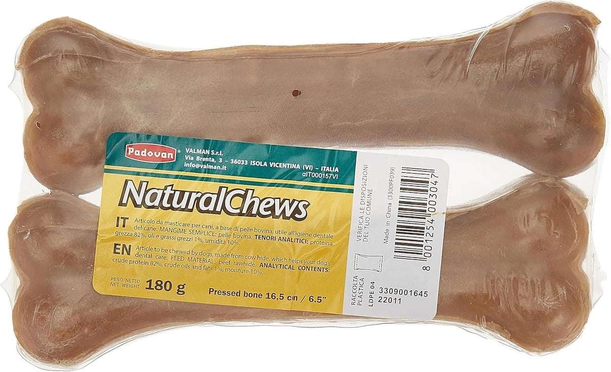 Padovan Natural Chews Bone for Dogs – (2 Pcs, 180g, 16.5cm) & (3 Pcs, 210g, 14cm)