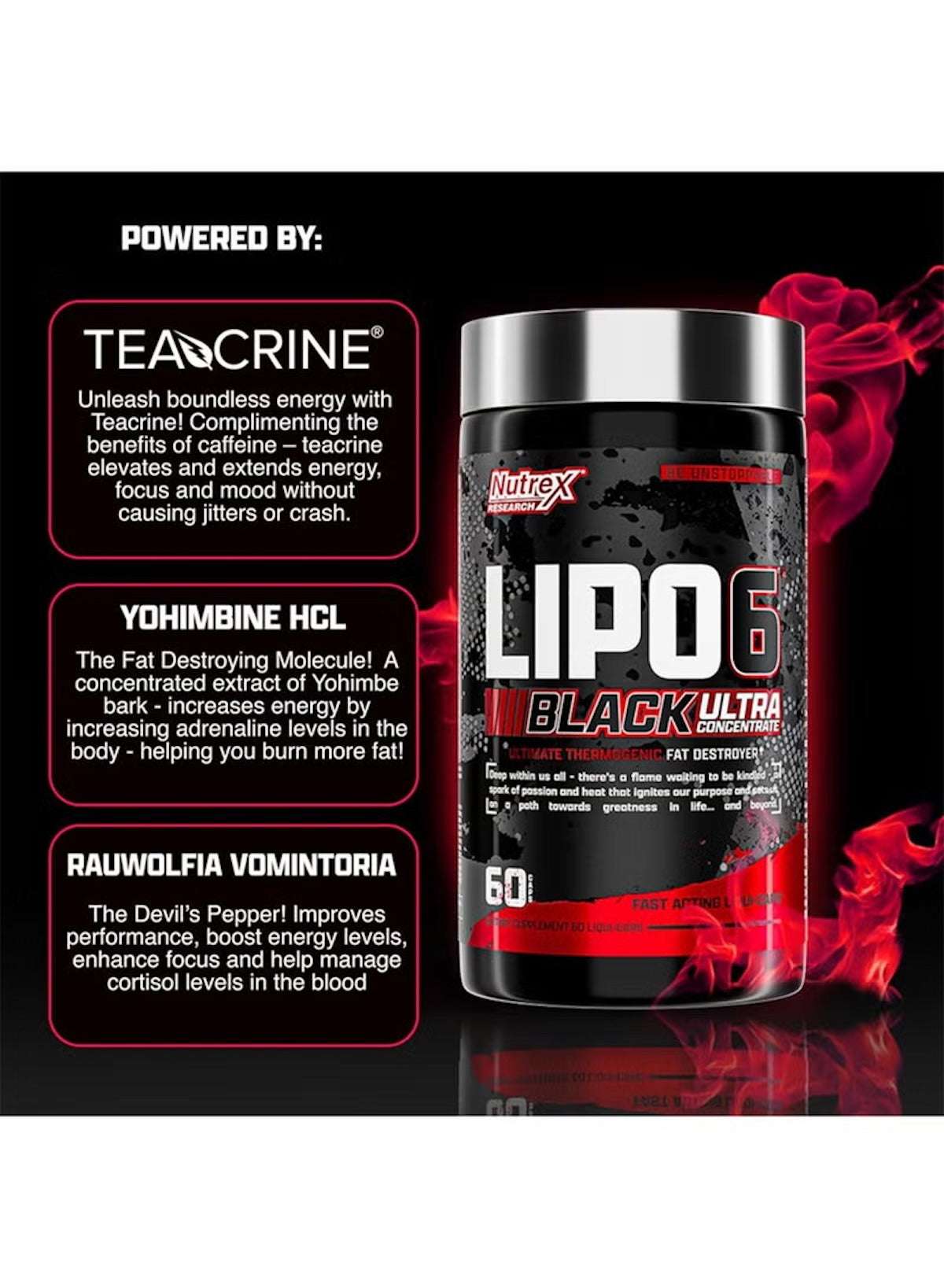 Lipo-6 Black Ultra Concentrated Fat Burner – 60 Capsules