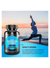 Chelated Magnesium Glycinate 1500MG per Serving – 120 Veg Tablets – Supports Bone, Muscle & Nerve Health
