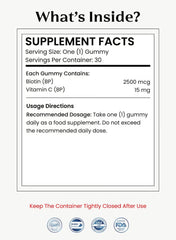 Biotin Plus 2500 mcg Gummies | Boost Hair Growth, Enhance Skin Glow & Strengthen Nails | 30 Fruity Gummies