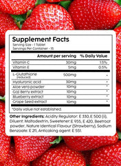 Glutathione Skin Glow Effervescent Tablets | 500 mg | Pack of 2 (30 Tablets Total) | Strawberry Flavour